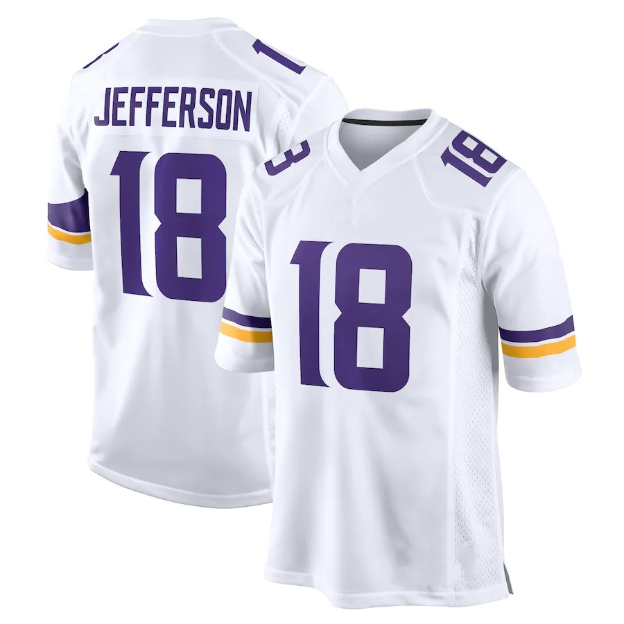 33 Dalvin Cook Viking Jersey Minnesota American Football Uniform 18 Justin Jefferson 19 Adam Thielen Stitched Purple Game Shirt