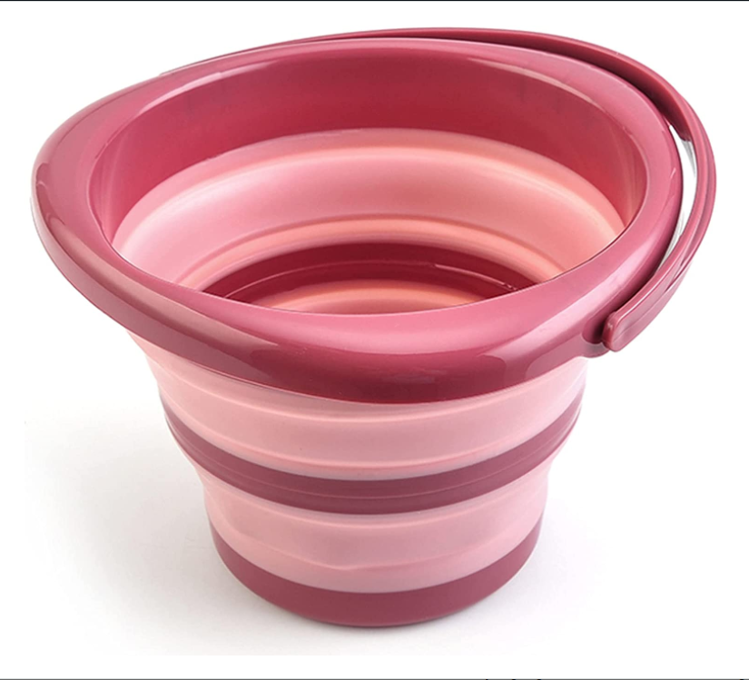 Mingge Collapsible folding Bucket with Sturdy Handle for Hiking Backpacking Camping and Outdoor