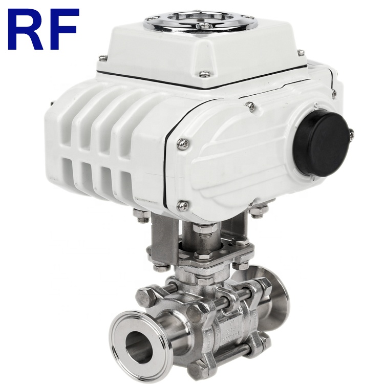 Rfsanitary 2 Way Электрический Actuator24V/220V зажатый шаровой клапан из нержавеющей стали