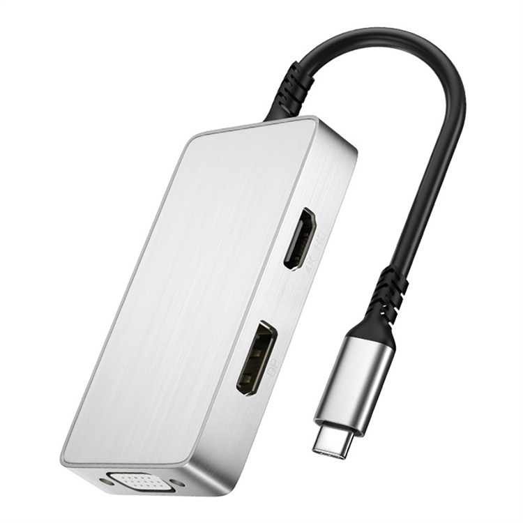 5-в-1 pd 100w FS-18 Тип C док-станция с Mini DP порт HDMI hd-mi ступицы колеса и VGA d-sub до 3,5 мм аудио разъем