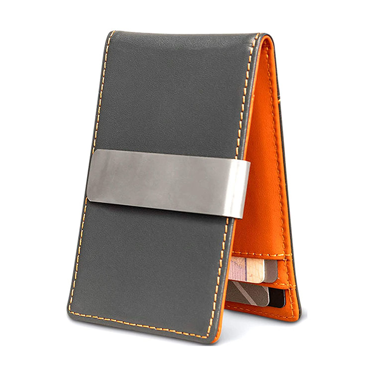 Wholesale New Design Customized Logo Short Bifold RFID Blocking Leather Men's Wallet Card Hold Slim Minimalist Money Clip Wallet
