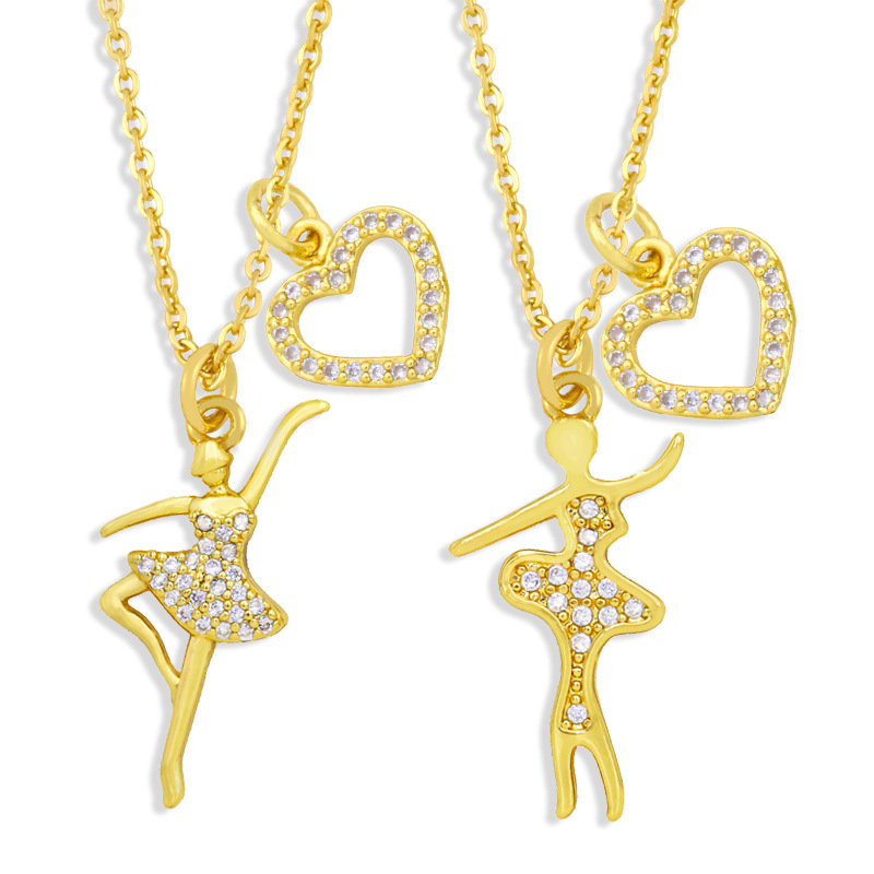 New Arrival Brand Designer Jewelry Necklace Luxury 18K Gold Beautiful ballet Pendant Necklace for Girl Jewelry