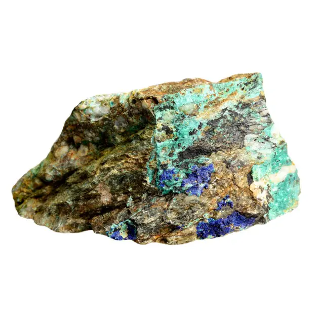 Original Natural Raw Ore Unique Copper Ore Lump With Clear Quartz Crystal Mineral Specimen From Pakistan
