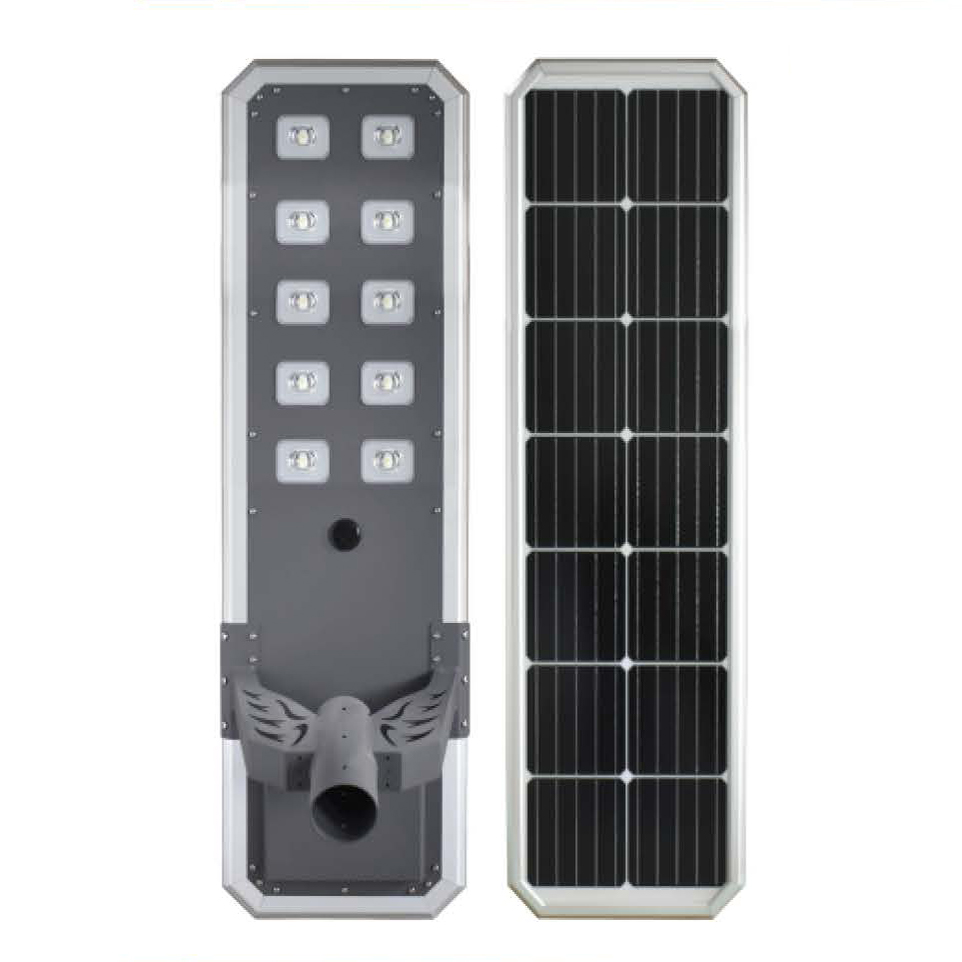 2021 New Outdoor IP65 Waterproof 60W Aluminum Human Body Sensor Integrated All In One LED Solar Street Light