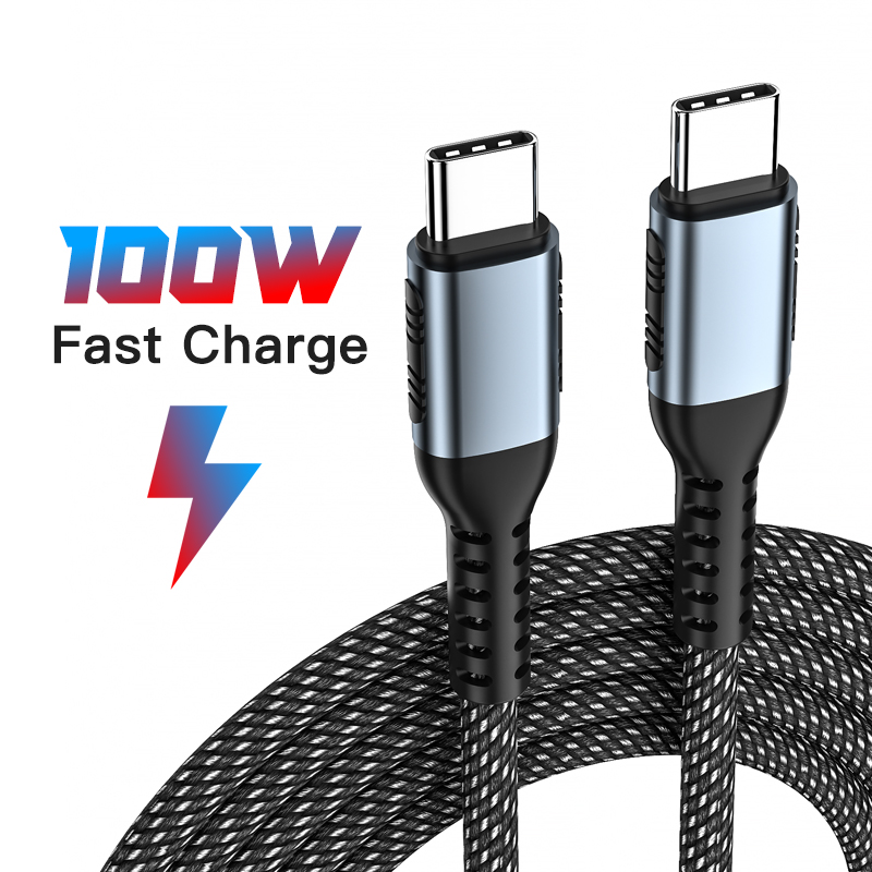 2021 Новое поступление, кабель для ноутбука, компьютера usb c к usb c PD 100 Вт, зарядное устройство, быстрый зарядный нейлоновый кабель для ноутбука MacBook
