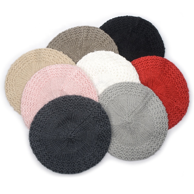 Women Beret Fashion Girls Beret Hat Lady Solid Color Slouchy Winter Hats Female