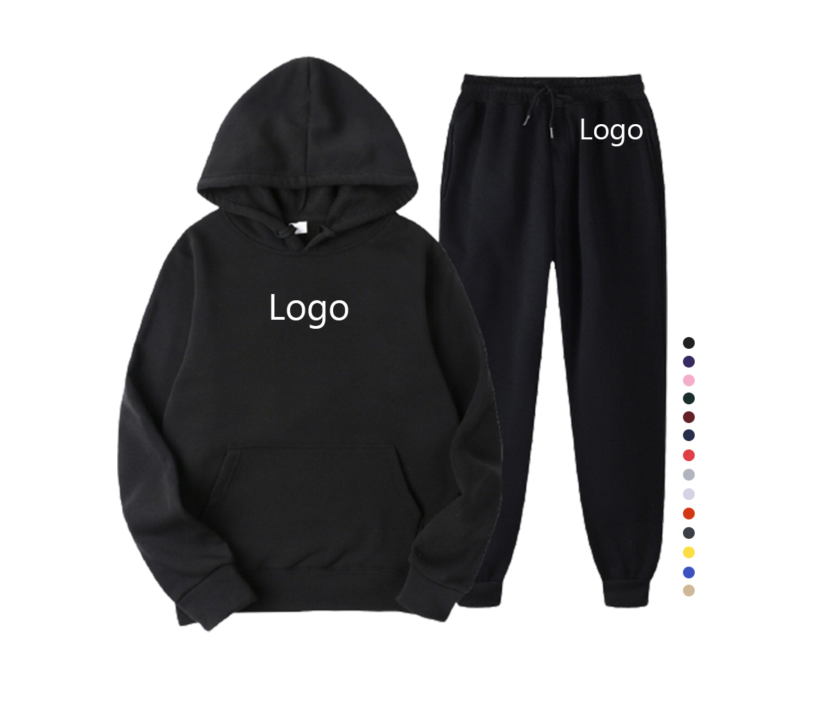 Whole Sale Fall 2021 Women Clothes Customized Logo Sports Wear Cotton Hoodie Fit Casual Sweatshirts Gym Cotton Women Jogger Sets