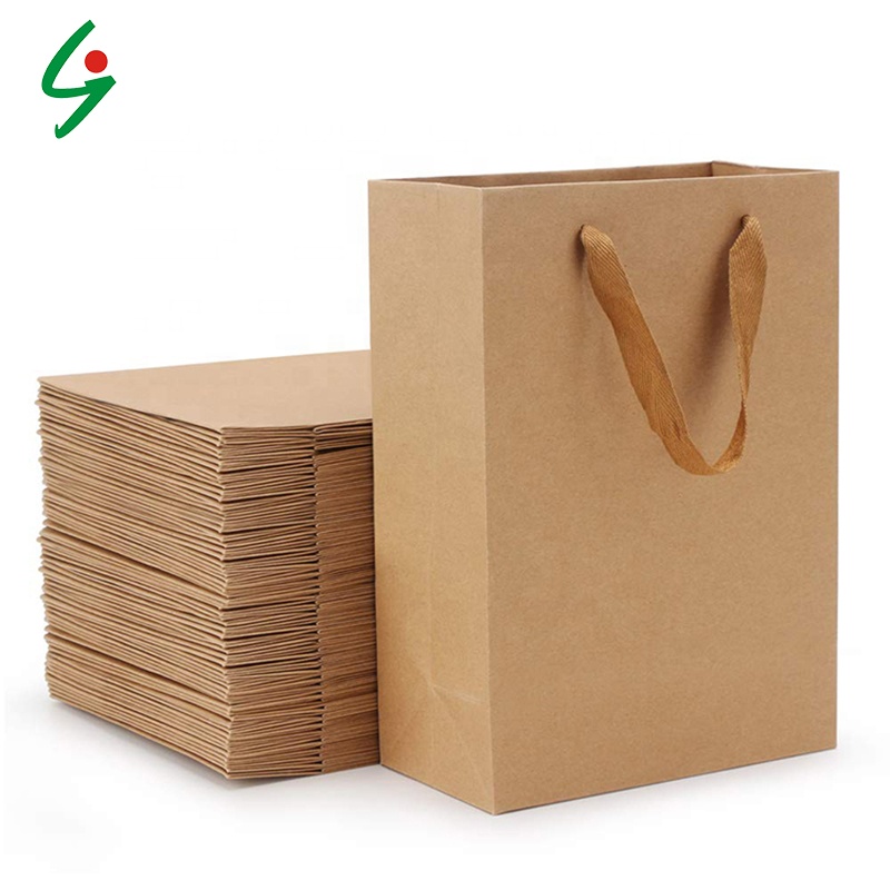 Customize Design Shopping Kraft Small Paper Bag Printing With Logo Service Reusable High Quality packaging Tote Bags