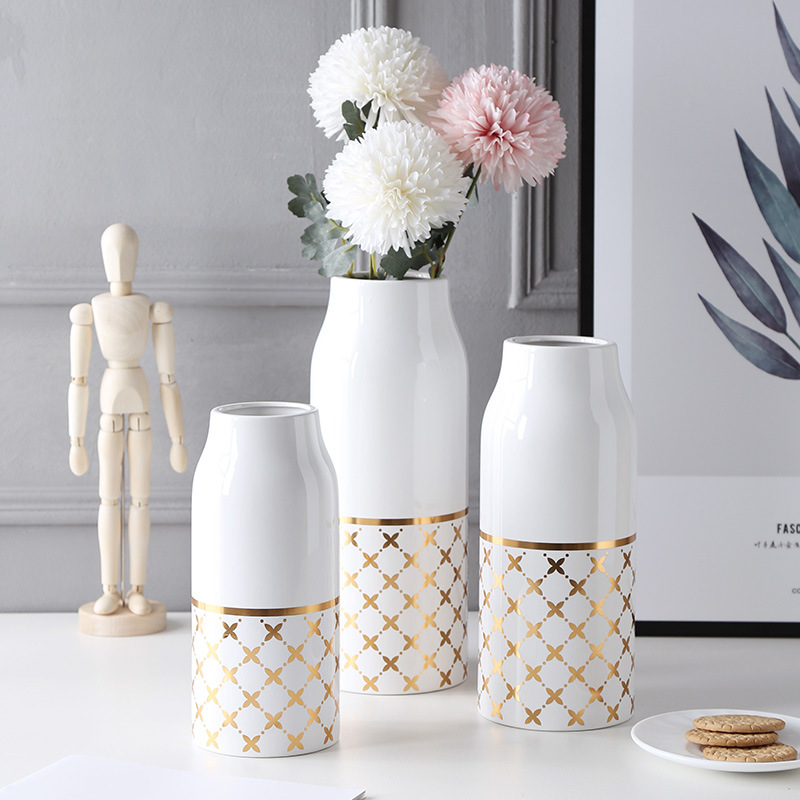 Home And Wedding Decoration High Quality European American Style Ceramic Flower Vase