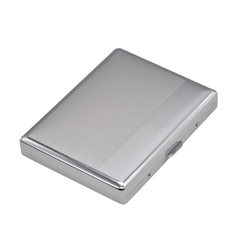 NEW Style Cigarette box Double Sided SLIVER Classic Iron Metal Cigarette Case 20-support metal cigarette case