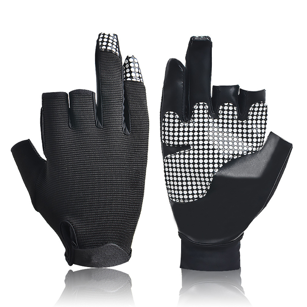 Factory direct sales fishing gloves fingerless set night fishing gloves fishing neoprene gloves