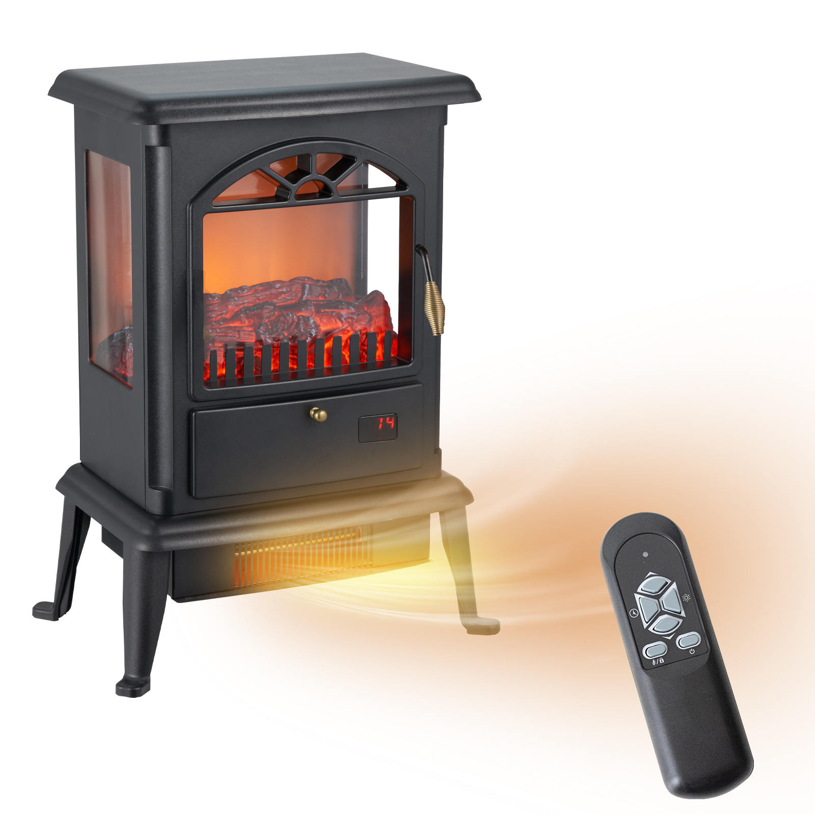 Custom Freestanding Stove 3 Sided 1500w Portable Glass Room Heater Electric Fireplace Stove