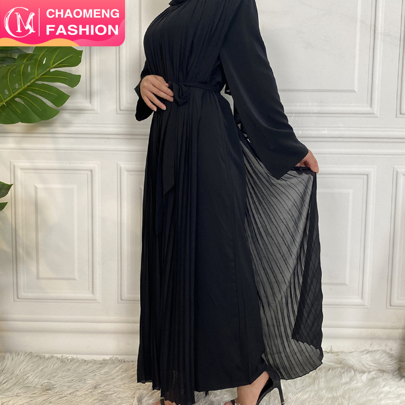 6537# Muslim Jumpsuit With Pleated Nida Chiffon Fashionable Islamic Clothing Middle East Dubai Turkey