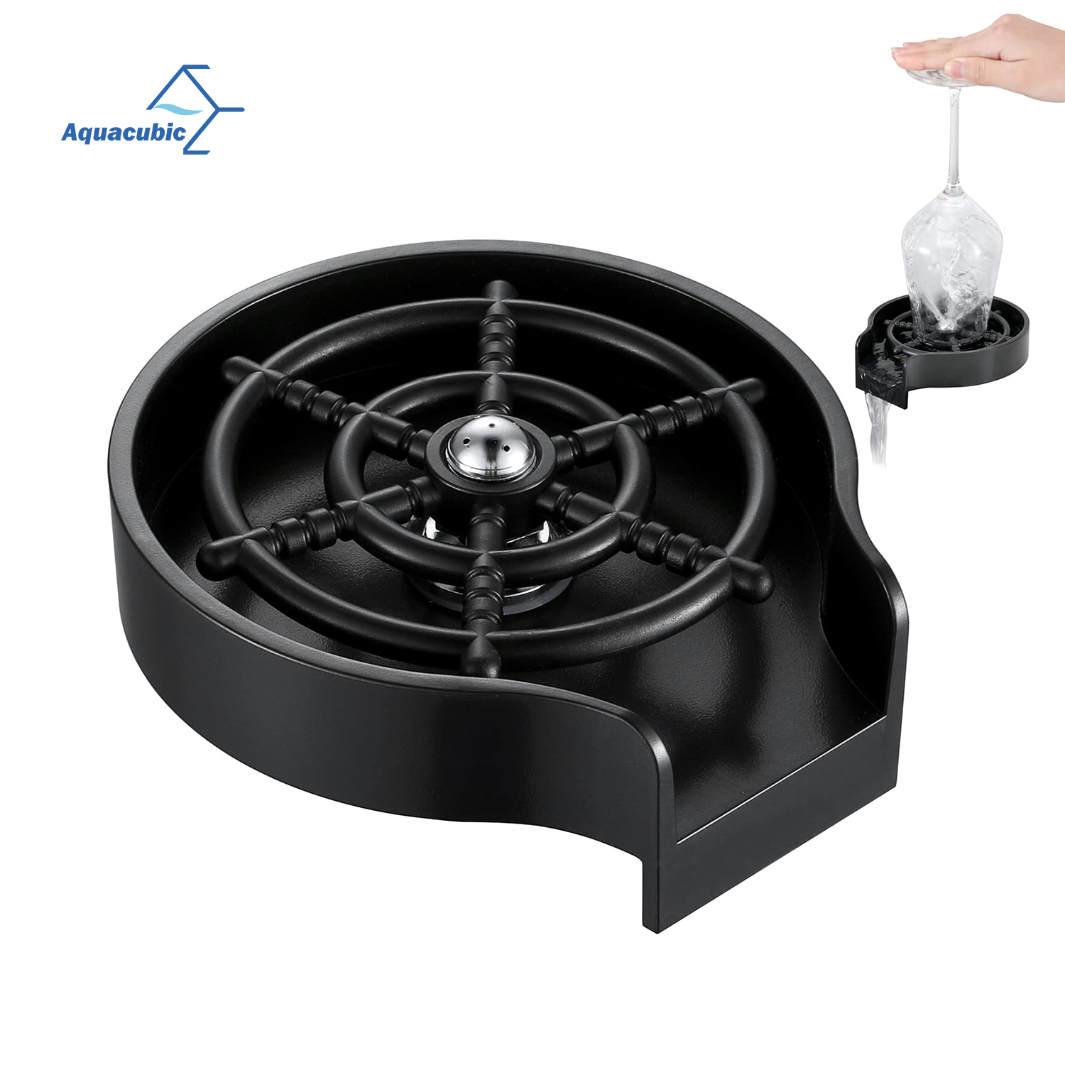 Aquacubic Accessories Supplier Quick Bar Glass Rinser ABS Kitchen Sink Automatic Flushing Device