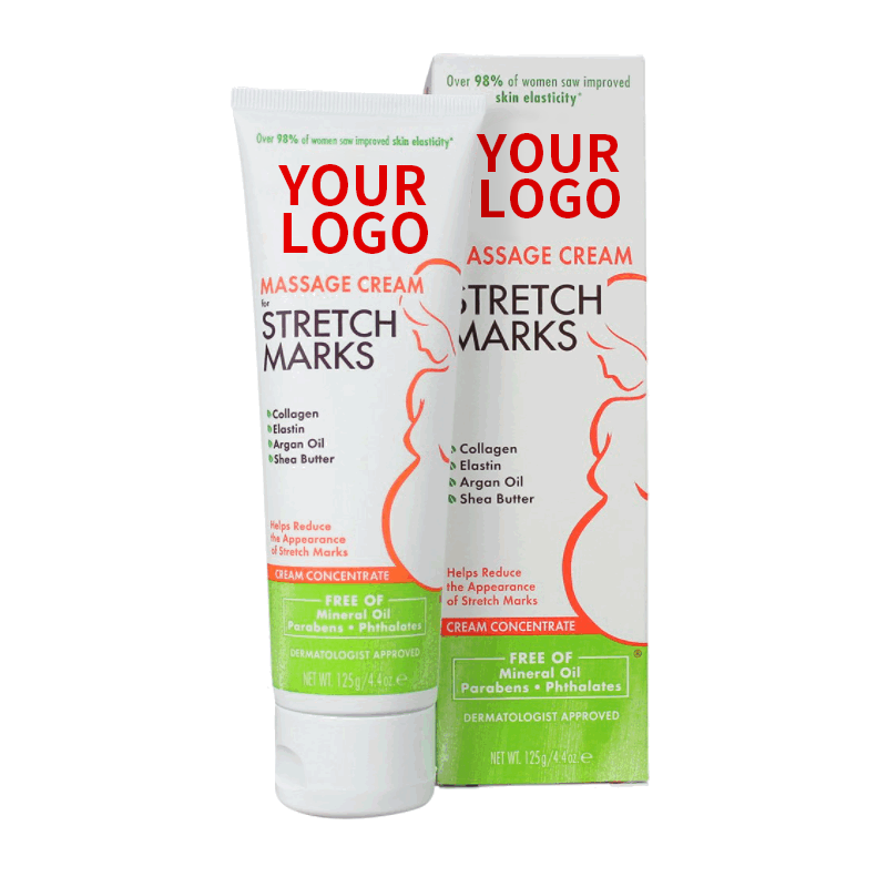 OEM Plant Fruit Extracts Massage Cream With Cocoa Butter Coconut Olive Shea Butter Vitamin E For Stretch Marks Removal Moisture