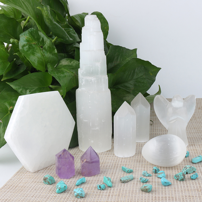 Натуральный гипсовый нож Selenite Tower Selenite, резки с животными Selenite