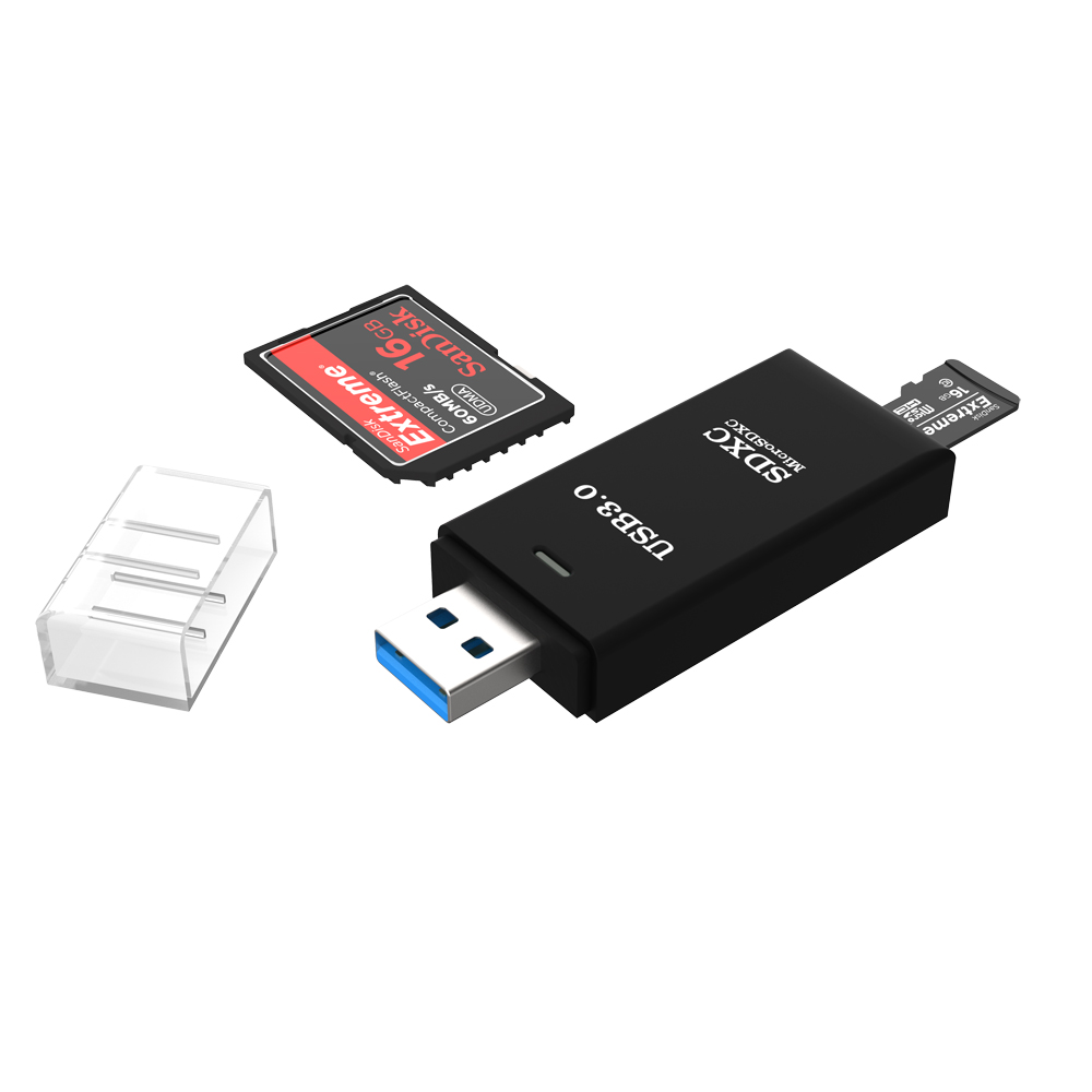 2-в-1 кардридер USB 3,0 с поддержкой SD/MMC,TF/Mini SD карт, высокоскоростной кардридер MINI 3,0