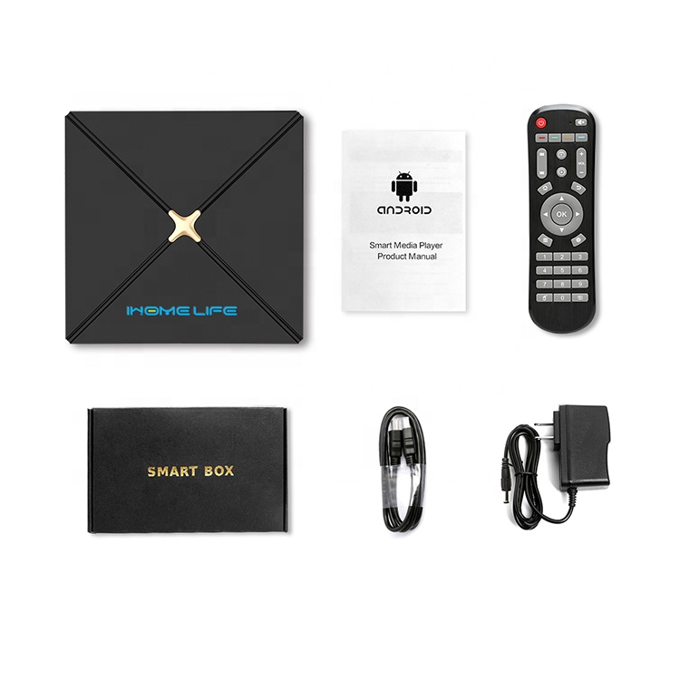 Высокое качество оптовая продажа LED дисплей Быстрая скорость Android TV Box в черном цвете работает с игровым контроллером