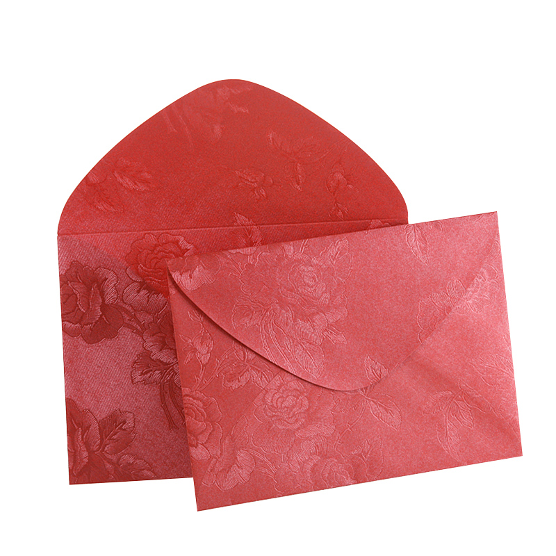 Aegean Gift Rose Flower Embossed Small Envelope Packaging Leather C5 Small Gift Luxury Envelopes With Logo