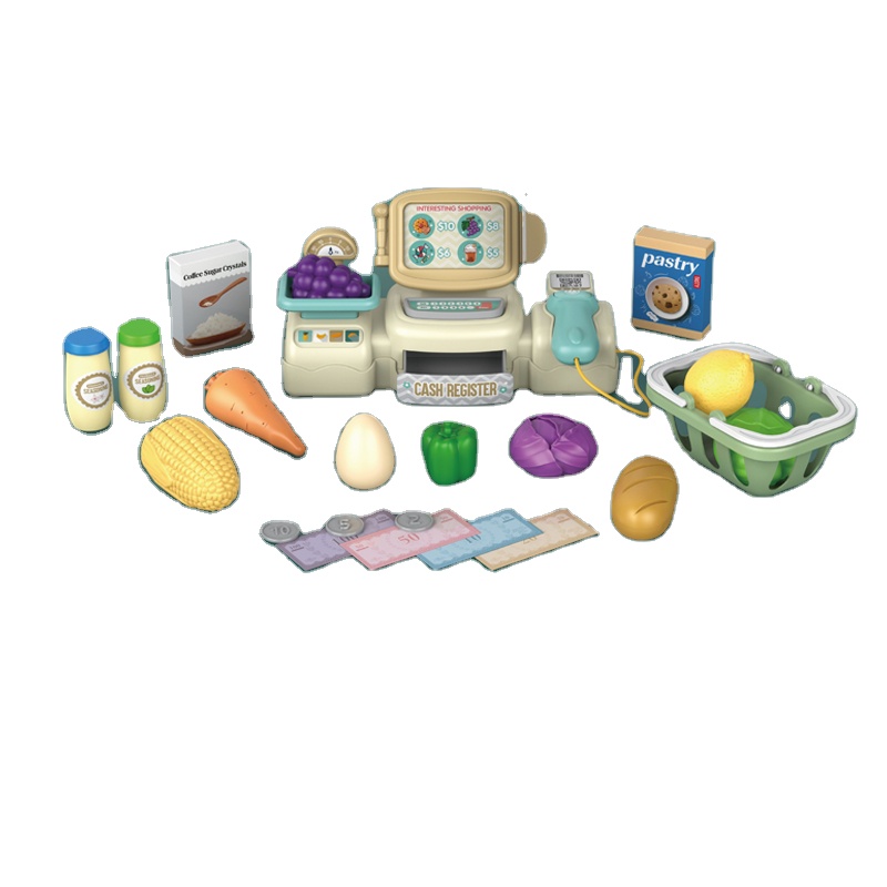 Multi Function Set Pretend Play Game supermarket Hamburger Cash Register Toys electronic Play with preschool toys