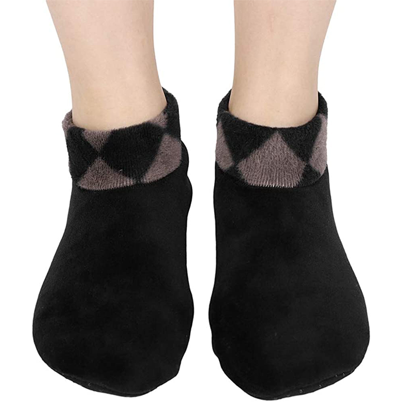 Women Men Thermal Slipper Socks Non Slip Indoor Floor Ankle Thicken Socks Wool Slipper Socks
