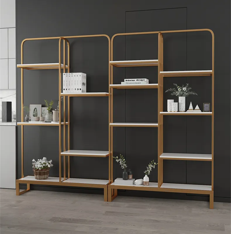 Metal Bookshelf Free Standing Bookshelf Storage Creative Design Bookshelf Metal Stainless Steel Shelf Goods Shelf Moon Shelf