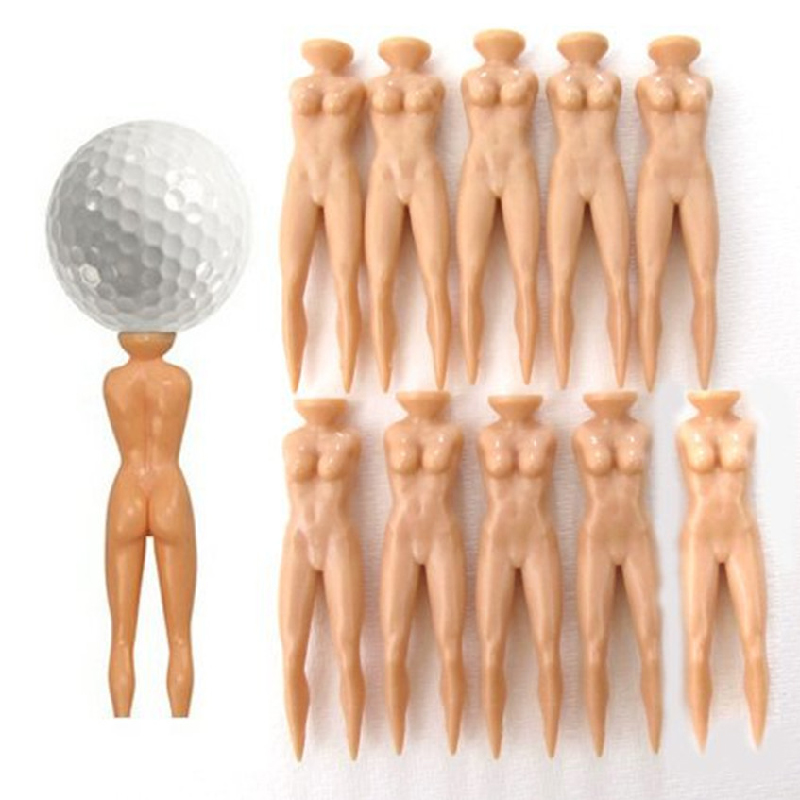 10 pcs pack bulk packing Tee Novelty Plastic Nude Lady Golf Tees customized Golfers Ball Tee