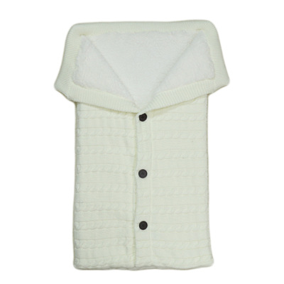 Newborn Baby Winter Warm Sleeping Bags Infant Button Knit Swaddle Wrap Swaddling Stroller Wrap Toddler Blanket