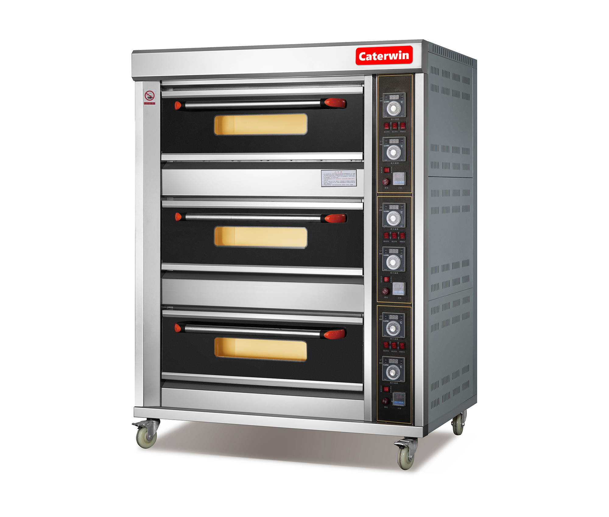 Caterwin High Quality Catering Bakery Equipment Commercial electric Biscuit Bread Guangzhou Supplier 3 deck 6trays deck Oven