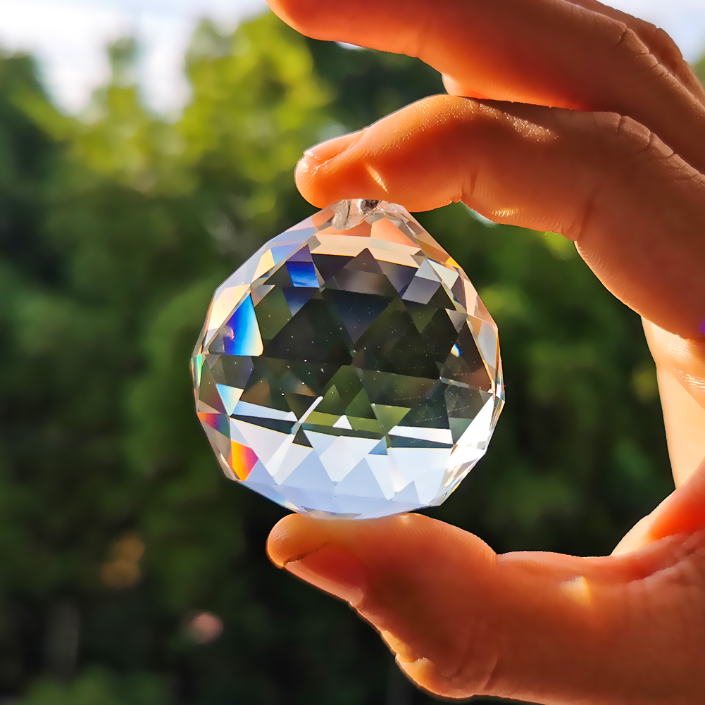 MH-E101 Wholesales Crystal Chandelier Balls 15mm-100mm Round Faceted Chandelier Parts Glass Balls For Christmas Gift Wedding Dec