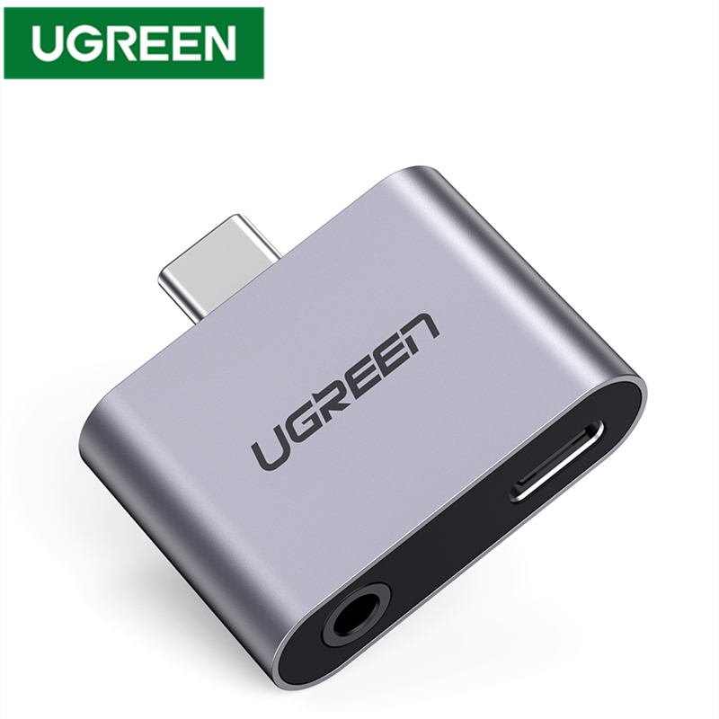 UGREEN кабель-Переходник USB C Type C 3,5 мм адаптер для наушников Lightning/сплава аудио 3,5 мм разъем для подключения наушников с USB-C зарядное устройство для Huawei Matebook
