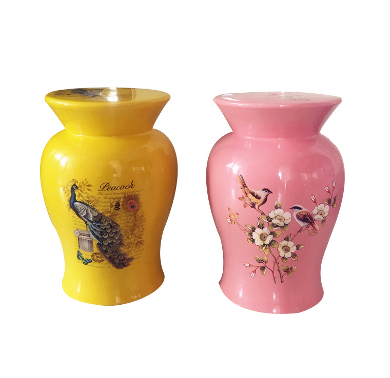 Jingdezhen Modern Mushroom Shape Flower Bird and Peacock Ceramic Garden Stool for Sale