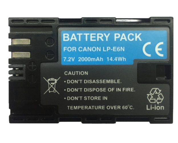 High capacity 7.2V 2000mAh LP-E6N LPE6N LP E6N battery for camera photo accessories