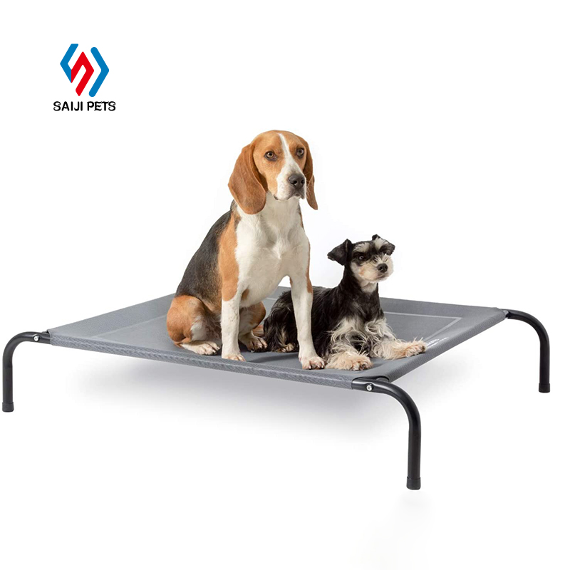 Saiji wholesale waterproof outdoor summer square raised protable cooling elevated dog cot bed