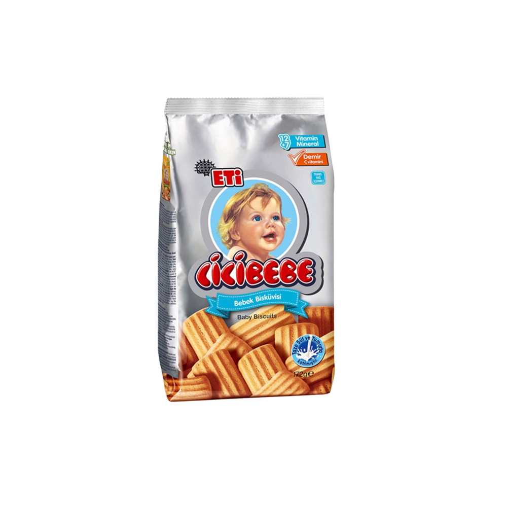 Eti Cicibebe Baby Biscuits Plain Taste 172 gr x 12 All The Time Fresh Stock And New Date From Turkey
