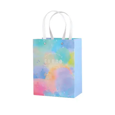 Ins style cloud girl gift bag white cardboard bag clothing packaging custom paper tote bag