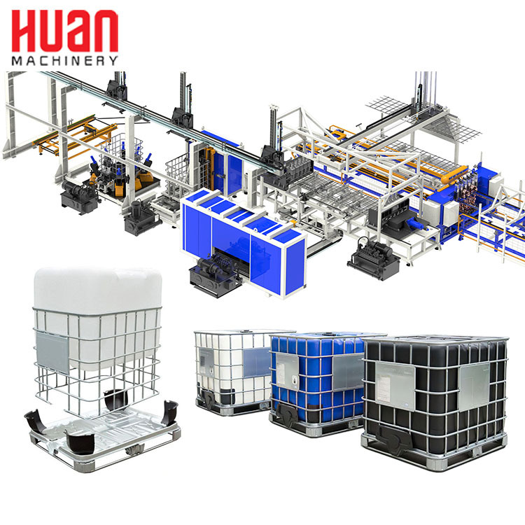 330 gallon IBC tote tank wire mesh welding making machine production line