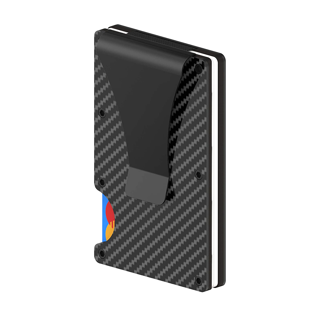 Оптовая продажа, мужские минималистичные тонкие алюминиевые кошельки с RFID-блокировкой, держатель для кредитных карт из углеродного волокна