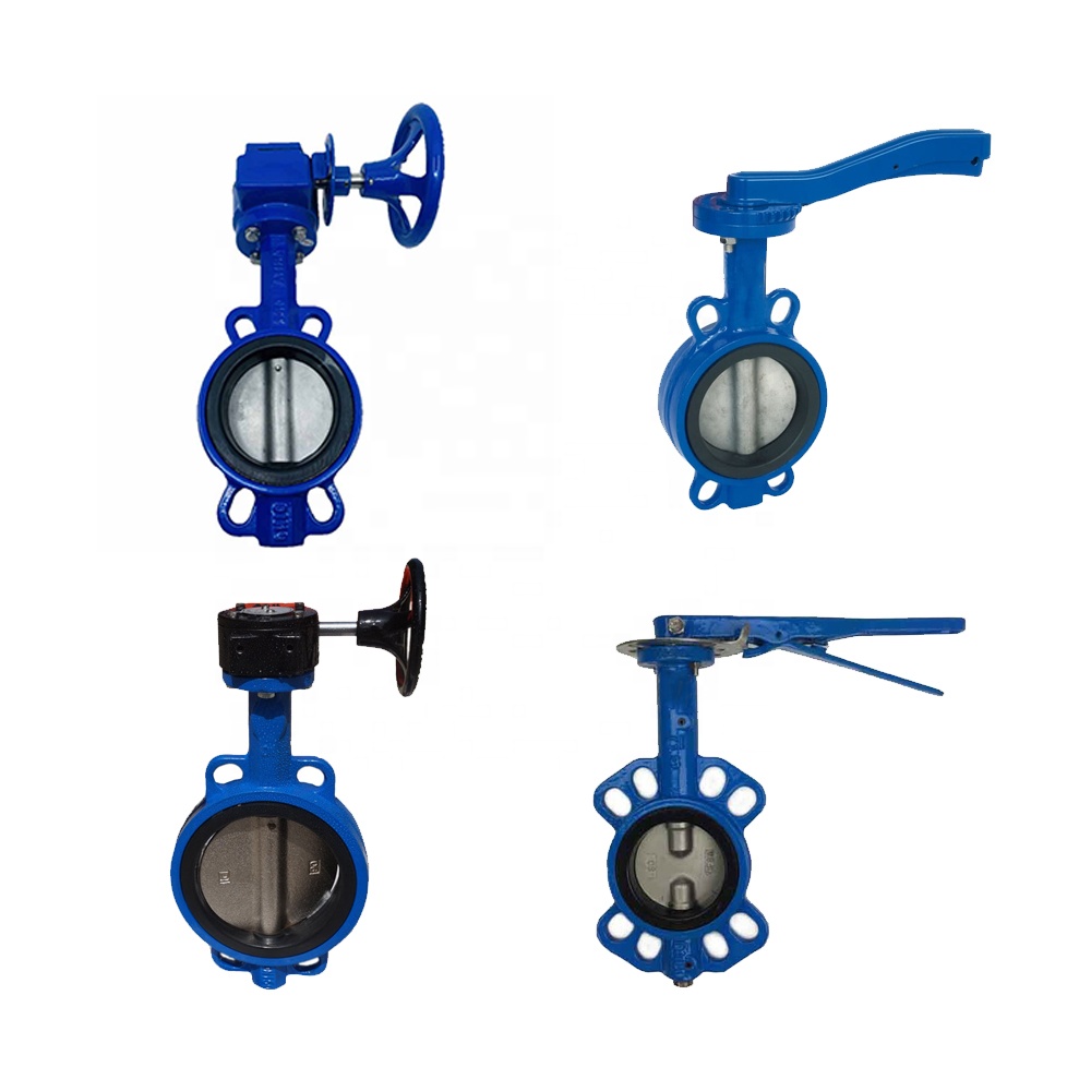 worm gear hand butterfly valves 4 inch wafer type butterfly valve