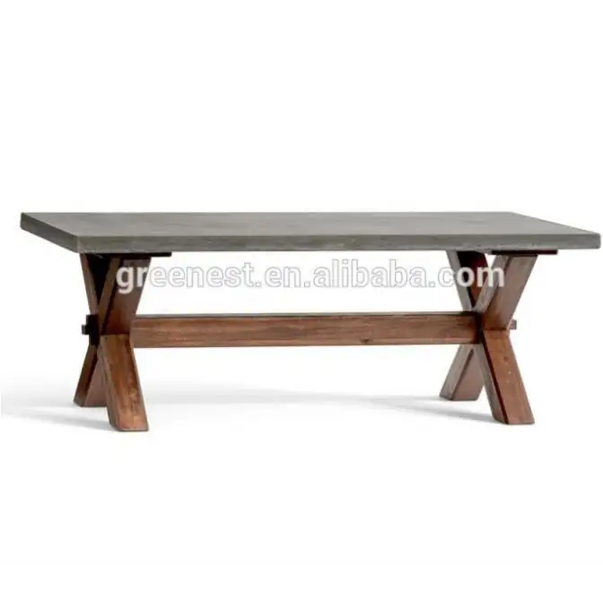 royal outdoor rectangle concrete topped dining table