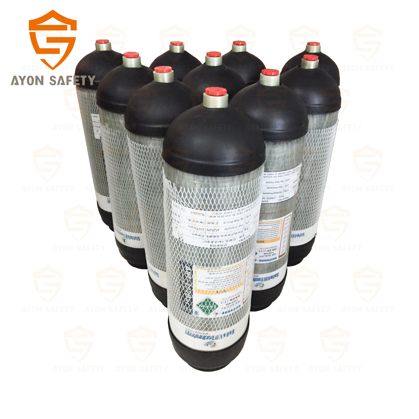3L, 6.8L, 9L композитного углеродного волокна газовый баллон для дыхательный аппарат (Ада)