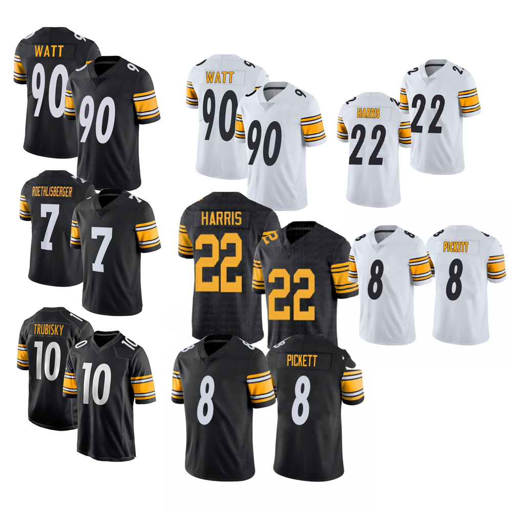 Оригинальная 1:1 Американская Футбольная форма Pittsburgh team #90 T.J. Черная неприкасаемая лимитированная Джерси Watt #8, Кенни пиккетт