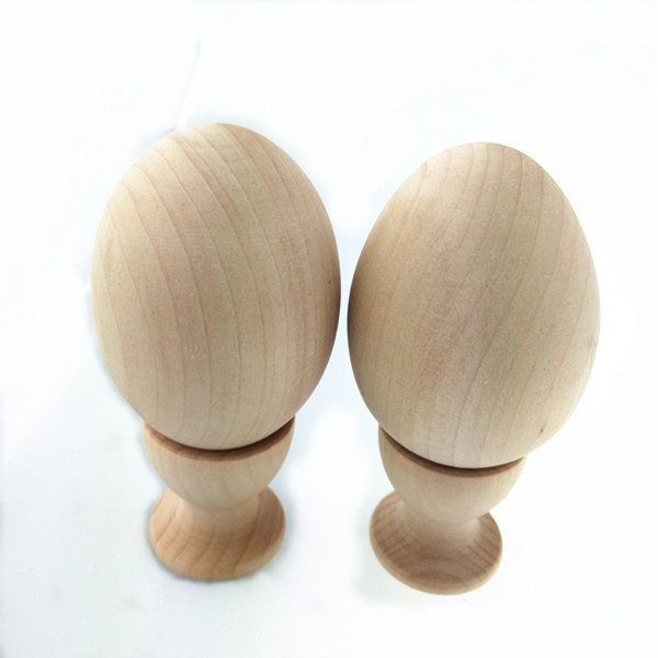 Custom Kids DIY Paint Wood Egg and Cup Tray Toy for Easter Celebrations Children Painting Artificial Wooden Egg Educational Toys