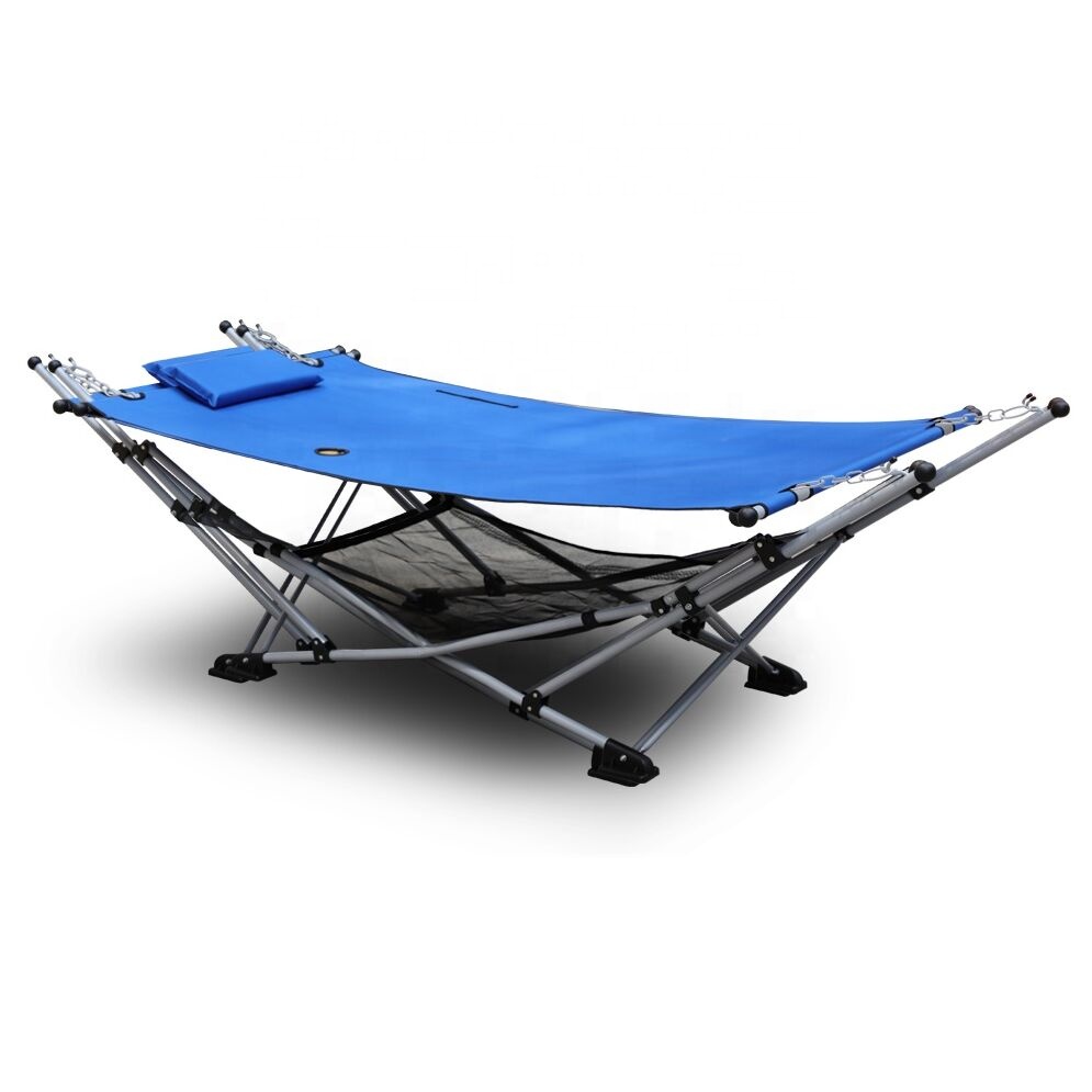 2024 hot sale Outdoor Garden Steel Frame Stand Folding Camping Hammock Chair