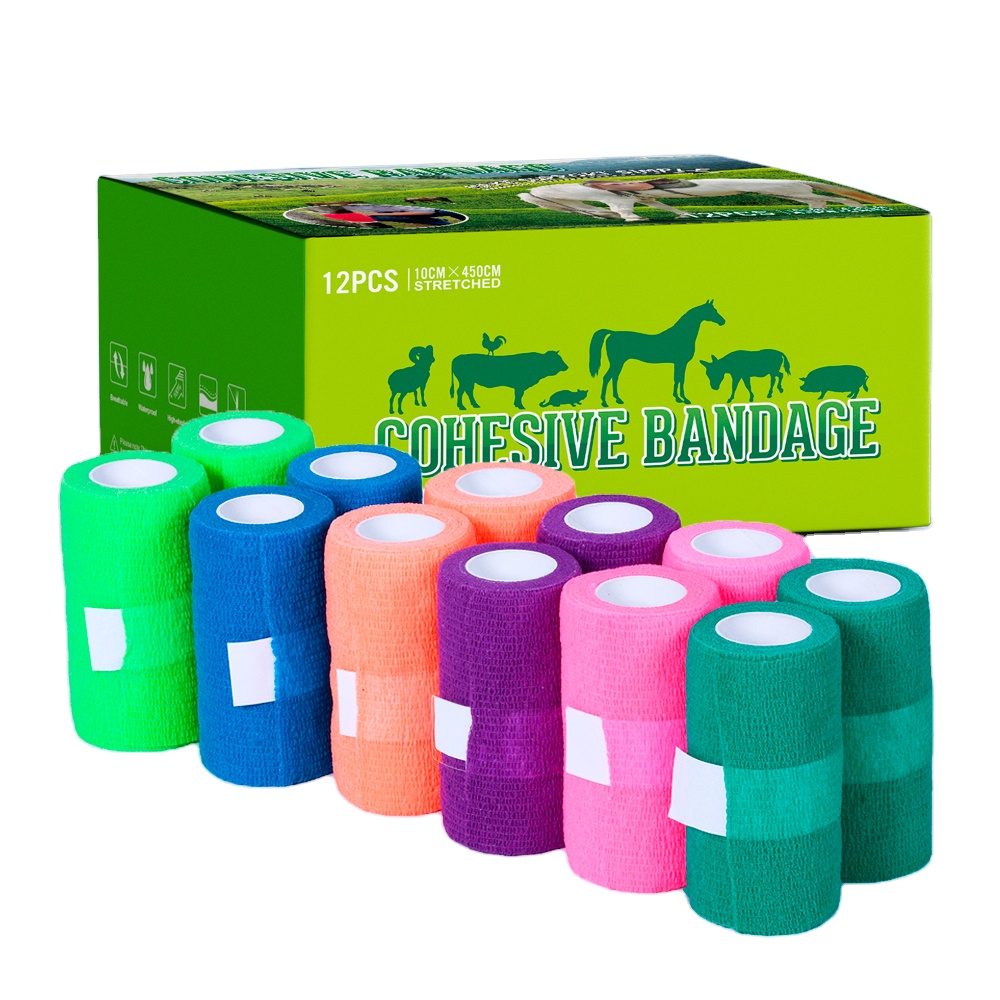 Custom Veterinary Care Pet Sports Wrist Healing Ankle Sprains And Swelling Viscoelastic Bandage Horse 10cm