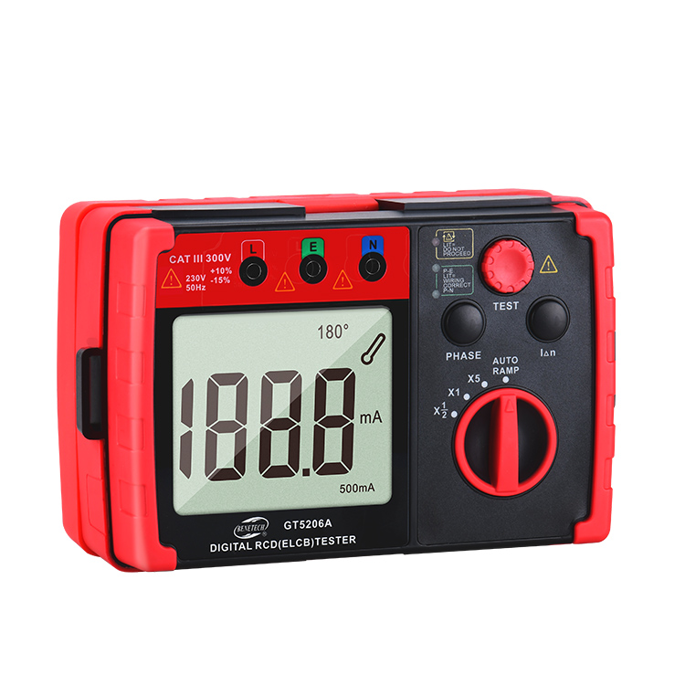 Высококачественные цифровые тестеры RCD (ELCB) BENETECH GT5206A, тестер автоматического выключателя с защитой от утечки