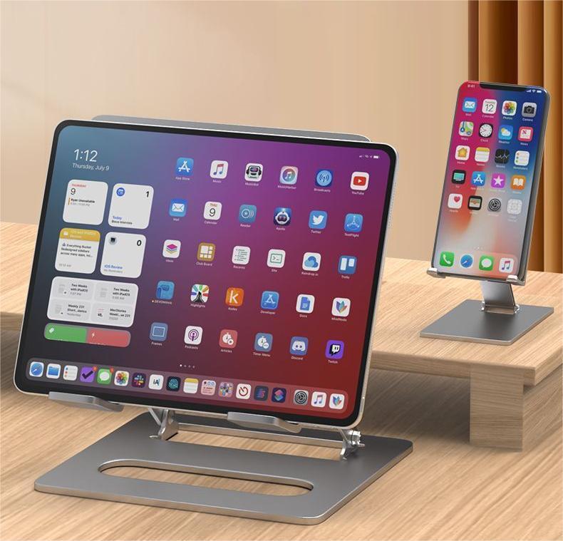 metal book shelf laptop counter phone holder
