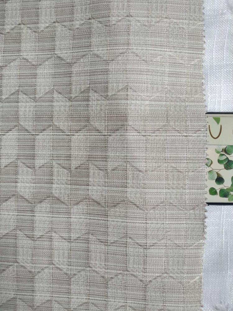 cheap 100% polyester linen look upholstery fabric with 100% blackout coating jacquard fabric Selene