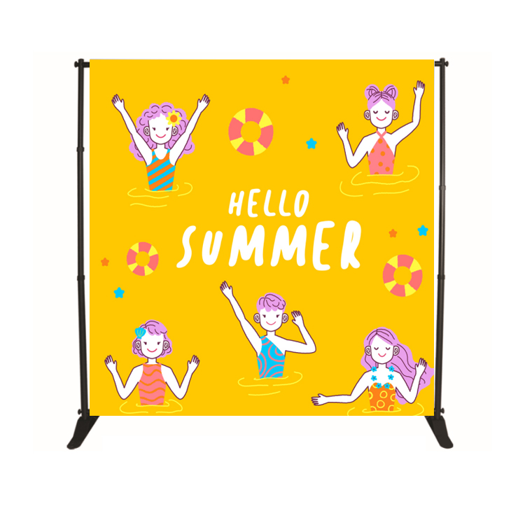 Adjustable retractable telescopic free standing Banner Stand Trade Show Step And Repeat adjustable Stand Display