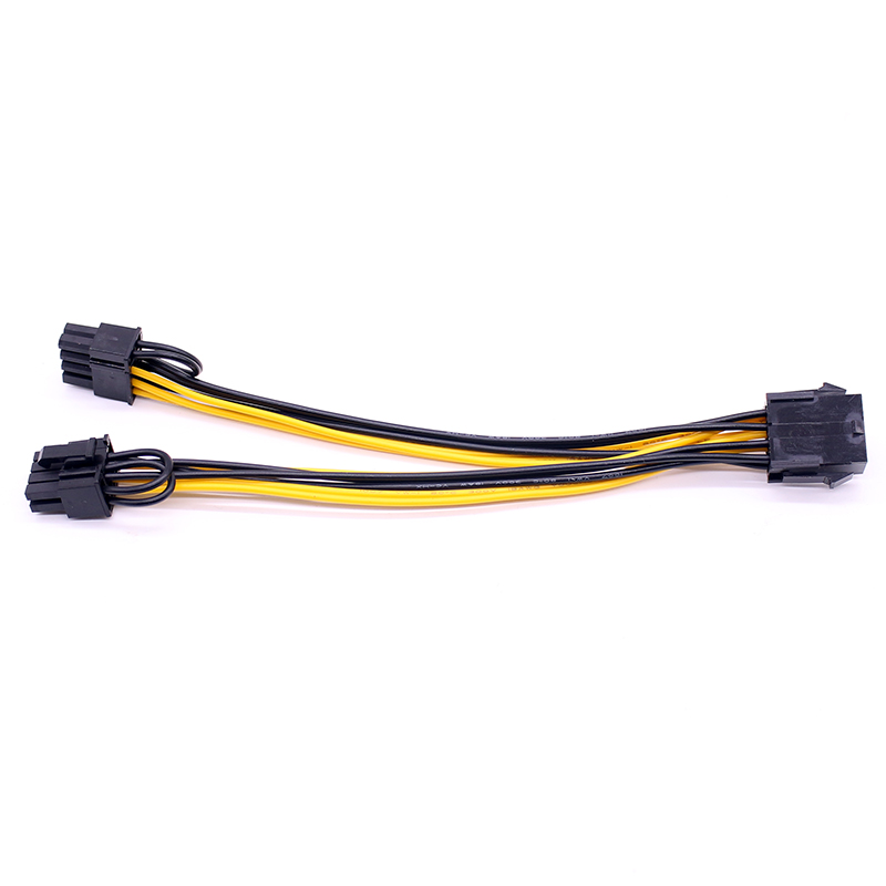 PCI-Express PCIE 8 Pin на Dual 8 (6 + 2) Pin VGA Графический адаптер для видеокарты кабель питания 20 см pci-e двойной кабель питания